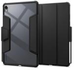 Spigen air skin pro tabletvédő álló, eco bőr hatású, aktív flip, oldalra nyíló, trifold, asztali tartó, ceruza tartó, fekete, kompatibilis: Samsung Galaxy Tab S11 5G, SM-X736B, / Galaxy Tab S11 WIFI, SM-X730