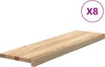 vidaXL Lépcsőfokok 8 db Kezeletlen tömör tölgy 90x25x2 cm 3282907 (3282907)