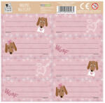 DERFORM Cleo és Frank 8 db-os füzetcímke - Pink Paws - kétféle (NNZCF46) (NNZCF46)