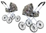 LEAN Toys Doll Stroller Large Wheels Foldable Stars Gray
