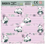 DERFORM Pandás 8 db-os füzetcímke - Cute Panda - kétféle (NNZPA11) (NNZPA11)