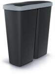  Hulladékgyűjtő Prosperplast COMPACTA Q DUO, 50 l fekete, világosszürke fedéllel (611429)