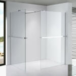 STUXI Milano Kombi Plus 2 Walk-in zuhanyfal, 110x80 cm, 8 mm vastag vízlepergető biztonsági üveggel, 2 polccal és törölközőtartóval