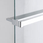 STUXI Milano Easy Kombi Plus 2 Walk-in zuhanyfal, 100x70 cm, 8 mm vastag vízlepergető biztonsági üveggel, helytakarékos stabilizátorral, 2 polccal
