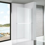 STUXI Milano Easy Plus Walk-in zuhanyfal, 70x200 cm, 8 mm vastag vízlepergető üveggel, helytakarékos stabilizátorral, polccal, törölközőtartóval
