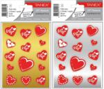 Tanex Abtibild cu inimioare, 28 buc. /set, Tanex, aurii / argintii (TX-35302)
