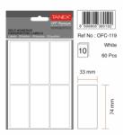 Tanex Etichete autoadezive 33x74 mm, 60 buc. /set, albe, Tanex (TX-OFC-119-WH)