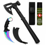 Depox Set topor multifuncțional, cuțit Karambit și spray autoaparare DEPOX®, 42 cm/110 ml/19 cm, husa inclusa (1824)