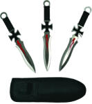 Depox Set trei cutite de aruncat DEPOX®, Cross Fury, otel inoxidabil, 19 cm (1755)