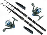 Miracle Fish Horgász szett 2x Horgászbot Teleszkóp Travel 270 cm és 2x orsó M-es zsinórral (ZW02x270KZCZarna1M)