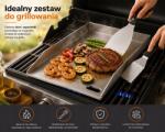 BBQ Rozsdamentes acél grill asztallap 40x30 cm 2 db spatula szett (GPPLUS4)