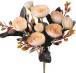 Valex Decor Peónia selyemvirág csokor, 6 fejes, 30cm magas - Krém (LD071-02)