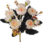 Valex Decor Peónia selyemvirág csokor, 6 fejes, 30cm magas - Fehér (LD071-01)