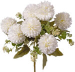 Valex Decor Krizantém selyemvirág csokor, 9 fejes, 38cm magas, virágfej átmérő: 7.5cm - Fehér (LD069-01)