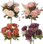 Valex Decor Peónia selyemvirág csokor, 7 fejes, 35cm magas - 24db-os mix (LD075)