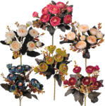 Valex Decor Peónia selyemvirág csokor, 6 fejes, 30cm magas - 36db-os mix (LD071)