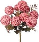Valex Decor Krizantém selyemvirág csokor, 9 fejes, 40cm magas, virágfej átmérő: 7.5cm - Őszi rózsaszín (LD063-02)