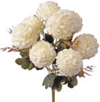 Valex Decor Krizantém selyemvirág csokor, 9 fejes, 40cm magas, virágfej átmérő: 7.5cm - Fehér (LD063-01)