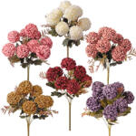 Valex Decor Krizantém selyemvirág csokor, 9 fejes, 40cm magas - 70db-os mix (LD063)