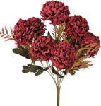 Valex Decor Krizantém selyemvirág csokor, 9 fejes, 40cm magas, virágfej átmérő: 7.5cm - Burgundy (LD063-06)