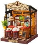 Rolife Puzzle 3D, Minicasuta Tipsy Cat Bar, RoLife, 136 piese