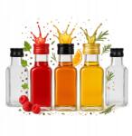 Bimberek 5x Quadra 100ml-es üvegpalackok Vodka Kupakkal Gyümölcslé ÜVEGpalack (5X Butelki QUADRA 100 ml z ZAKRĘTKA)