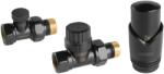 FERRO Set robineti radiator drepti cu cap termostatic, negru Ferro ZTM30BL (ZTM30BL)