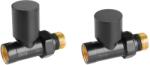 FERRO Set robineti radiator decorativi tur/retur drepti, negru Ferro ZGB30BL (ZGB30BL)