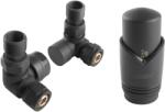FERRO Set robineti radiator decorativi axiali cu cap termostatic, antracit Ferro ZTO30AT (ZTO30AT)