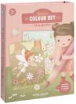 Little Dutch Set de colorat cu carte, creioane si stickere - Rosa Fairy Garden - Little Dutch Carte de colorat