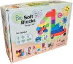 Bio Soft Blocks by Gerardo's Toys Set de Constructie cuburi moi cu roți Gerardo’s Toys 14 piese - jucărie senzorială educativă soft pentru bebeluși și copii 6+ luni | cuburi senzoriale, motricitate, construcții sigure, multicolor, mat