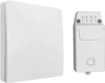 HomeVast Kit intrerupator cinetic, RF433, 1 canal, alb + 1 receiver inteligent, cu protocol WiFi+RF, compatibil Tuya/Smart life, cu variator (dimmer) - Model E (ES-KS01-ES-WFD16)