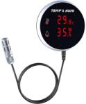 HomeVast Senzor inteligent de temperatura si umiditate, HomeVast®, cu senzor extern si afisaj digital, protocol ZigBee, compatibil Tuya/Smartlife (SNT957W)