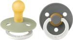 BIBS Set 2 suzete fosforescente BIBS Colour Glow Latex, tetină rotundă - Mărimi de la 0 la 18 luni (110479)