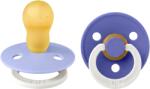 BIBS Set 2 suzete fosforescente BIBS Colour Glow Latex, tetină rotundă - Mărimi de la 0 la 18 luni (130481)