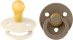 BIBS Set 2 suzete BIBS Colour Latex, tetină rotundă, 0 luni - Modele variate (110358)