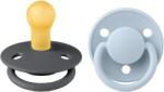 BIBS Set 2 suzete BIBS De Lux Latex, tetină rotundă - Modele și mărimi variate (180212)