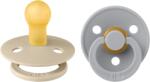 BIBS Set 2 suzete BIBS Colour Latex, tetină rotundă, 0 luni, Vanilla/Cloud (110414)