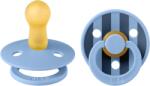 BIBS Set 2 suzete BIBS Colour Studio Collection Stripe Latex, tetină rotundă - Mărimi de la 0 la 6 luni (12015101)