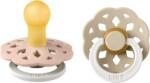 BIBS Set 2 suzete fosforescente BIBS Boheme Glow Latex, tetină rotundă - Mărimi de la 0 la 6 luni (230123)