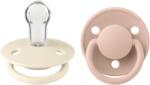 BIBS Set 2 suzete BIBS De Lux din silicon, tetină rotundă, mărime universală, Ivory/Blush (150215)