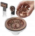 Granitan Egymedencés mosogató lefolyó Arany szűrőfej Rózsaszín arany Fi 115 mm (Sitko33664)