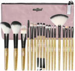 zenifique Set 18 pensule machiaj, zenifique, par sintetic, cu etui, maner cu glitter, auriu (ZEN-252_gold)