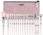 zenifique Set 20 pensule machiaj, zenifique, par sintetic, cu maner roz si etui (ZEN-254_pink)