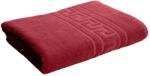 Ralex Pucioasa Prosop baie de fata 50x90 cm Bumbac 100%, Greek Border 500 grame/mp, Rosu Deschis (100.280-rosu-deschis) Prosop
