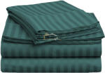 HomePuls Cearsaf de pat cu elastic Damasc Bumbac 100% dunga 1 cm, 190x250 cm pentru saltea 140x200 cm, Verde Petrol (400.103-verde-petrol)