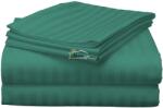 HomePuls Cearsaf de pat dublu king size Damasc Policoton dunga 1 cm, 230 x 260 cm, Verde (CPF.117-verde)