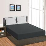 HomePuls Cearsaf de pat cu elastic Damasc Policoton dunga 1 cm, 230x250 cm pentru saltea 180x200 cm, Gri Antracit (200.13-gri-antracit)