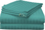 HomePuls Cearsaf de pat 2 persoane Damasc Policoton dunga 1 cm, 220 x 230 cm, Turcoaz (cpf.133-turcoaz)