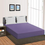 HomePuls Cearsaf de pat cu elastic Damasc Policoton dunga 1 cm, 130x250 cm pentru saltea 80x200 cm, Lila Iris (400.08-lila-iris)
